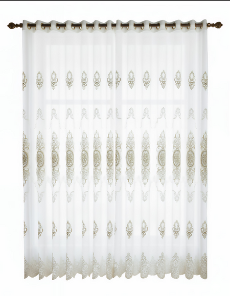 Anydrape White Floral Sheer Curtains – Elegant Decorative Window Drapes for Living Room, Bedroom & Home Décor