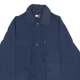 TOMMY HILFIGER Mens Parka Jacket Blue Nylon S