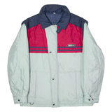 BX SWISS Mens Jacket Grey 90s Hooded Colourblock L