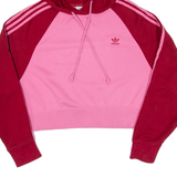 ADIDAS Cropped Womens Pink Hoodie UK 14