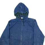 NORTH STYLE Womens Blanket Lined Denim Jacket Blue Hooded 2XL