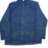 NORTH STYLE Womens Blanket Lined Denim Jacket Blue Hooded 2XL