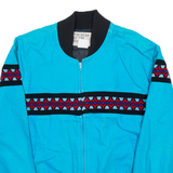 THE WEAR OF THE WEST Mens Bomber Jacket Blue Striped L