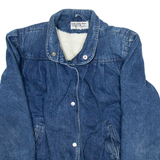 S.B.I Womens Sherpa Lined Denim Jacket Blue M