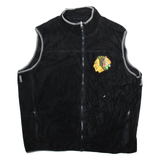 NHL Chicago Blackhawks Mens Fleece Gilet Black USA XL