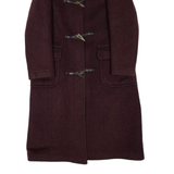 GLOVERALL Overcoat Womens Duffle Coat Brown Wool M