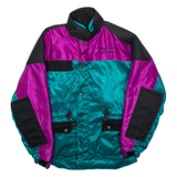 SCOTT LEATHER Womens Motorcycle Coat Blue Nylon M