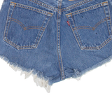 LEVI'S Distressed Womens Denim Shorts Blue Classic XXS W24