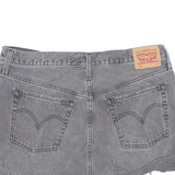 LEVI'S 501 Distressed Womens Denim Shorts Grey L W34