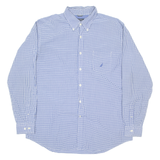 NAUTICA Mens Shirt Blue Gingham Long Sleeve XL