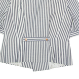 DEL MOD Womens Blazer Jacket Grey Wool 90s Striped UK 8