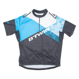 BTWIN Cycling Mens Jersey Blue 1/4 Zip XL
