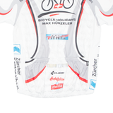 BICYCLE HOLIDAYS MAX HUERZELER Cycling Mens Jersey White Full Zip L