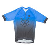 TAYMORY Cycling Mens Jersey Blue 3/4 Sleeve Full Zip L