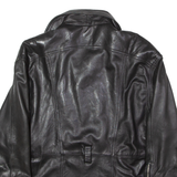 STUDIO ROMA Womens Biker Jacket Black Leather 80s UK 6