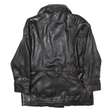 STUDIO ROMA Womens Biker Jacket Black Leather 80s UK 6
