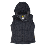 JACK WOLFSKIN Insulated Womens Puffer Gilet Black Hooded UK 10