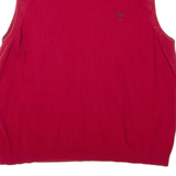 CHAPS Mens Jumper Red V-Neck Tight Knit Sleeveless XL