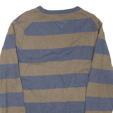 TOMMY HILFIGER Mens Patterned Jumper Blue Striped Tight Knit XL