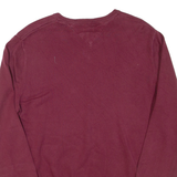 TOMMY HILFIGER Mens Patterned Jumper Maroon Argyle V-Neck Tight Knit L