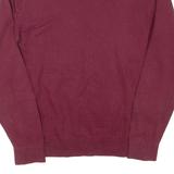 TOMMY HILFIGER Mens Patterned Jumper Maroon Argyle V-Neck Tight Knit L