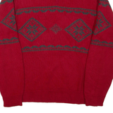 NAUTICA Mens Heavy Knit Jumper Red 1/4 Zip Chunky Knit L