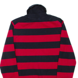 TOMMY HILFIGER Womens Patterned Jumper Red Striped Roll Neck Tight Knit L
