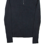 RALPH LAUREN Womens Jumper Blue 1/4 Zip Tight Knit S