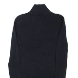 RALPH LAUREN Womens Jumper Blue 1/4 Zip Tight Knit S