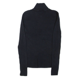 RALPH LAUREN Womens Jumper Blue 1/4 Zip Tight Knit S