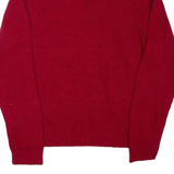 CHAPS Mens Heavy Knit Jumper Red 1/4 Zip Chunky Knit L
