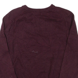 NAUTICA Mens Jumper Maroon V-Neck Tight Knit M