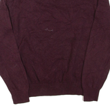 NAUTICA Mens Jumper Maroon V-Neck Tight Knit M