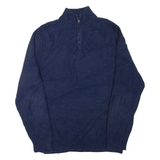 CHAPS Mens Jumper Blue 1/4 Zip Tight Knit M