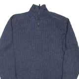 CALVIN KLEIN JEANS Mens Jumper Blue 1/4 Zip Chunky Knit M