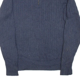 CALVIN KLEIN JEANS Mens Jumper Blue 1/4 Zip Chunky Knit M