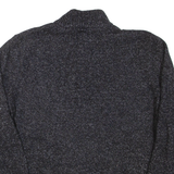 CHAPS Mens Heavy Knit Jumper Grey 1/4 Zip Chunky Knit M