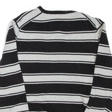 TOMMY HILFIGER Mens Patterned Jumper Black Striped Tight Knit L