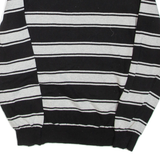 TOMMY HILFIGER Mens Patterned Jumper Black Striped Tight Knit L