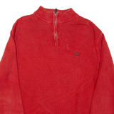 CHAPS Mens Heavy Knit Jumper Orange 1/4 Zip Chunky Knit XL