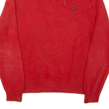 CHAPS Mens Heavy Knit Jumper Orange 1/4 Zip Chunky Knit XL