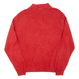 CHAPS Mens Heavy Knit Jumper Orange 1/4 Zip Chunky Knit XL