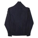 NAUTICA Mens Jumper Blue Button Neck Chunky Knit L