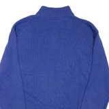 CHAPS Mens Heavy Knit Jumper Blue 1/4 Zip Tight Knit L