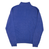 CHAPS Mens Heavy Knit Jumper Blue 1/4 Zip Tight Knit L