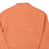 TOMMY HILFIGER Womens Heavy Knit Jumper Orange Cable Knit L