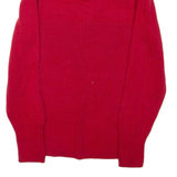 TOMMY HILFIGER Womens Jumper Red 1/4 Zip Tight Knit L