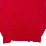 TOMMY HILFIGER Mens Jumper Red V-Neck Tight Knit L