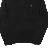 CHAPS Mens Jumper Black 1/4 Zip Tight Knit M