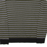 CALVIN KLEIN Mens Patterned Jumper Black Striped Tight Knit L